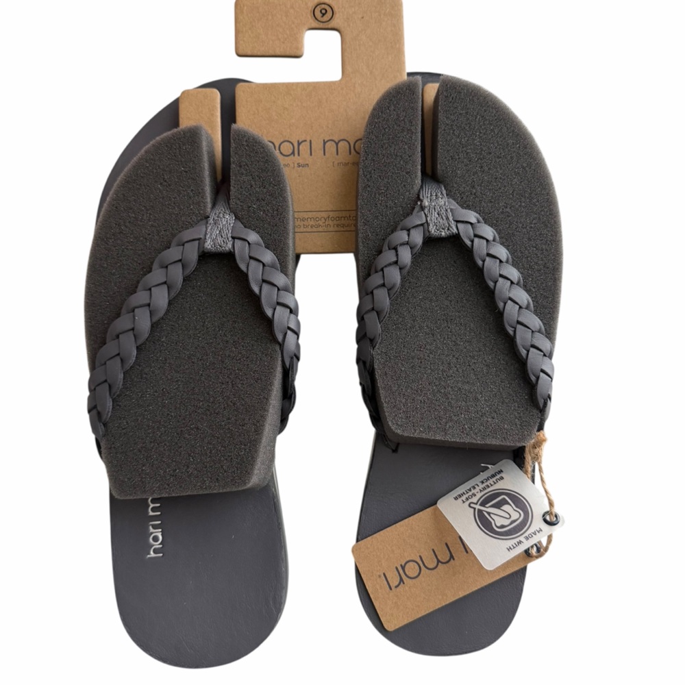 Hari Mari Meadows Braided Flip Flops Sandals Storm Blue Gorpcore Nautical 9 NWT